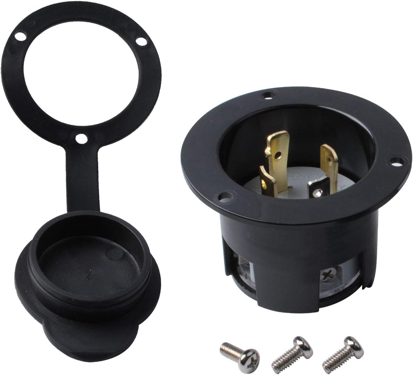 L1430 Generator Plug 30A Flanged Inlet with Waterproof Cover L1430P