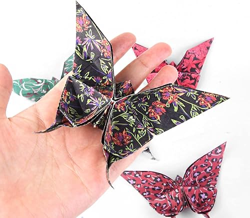 Vista 3 de Kit de papel para origami 6x6 Wanshui, 150 hojas, 50 colores vivos, doble cara, mismas impresiones tradicionales, patrón cuadrado, para proyectos