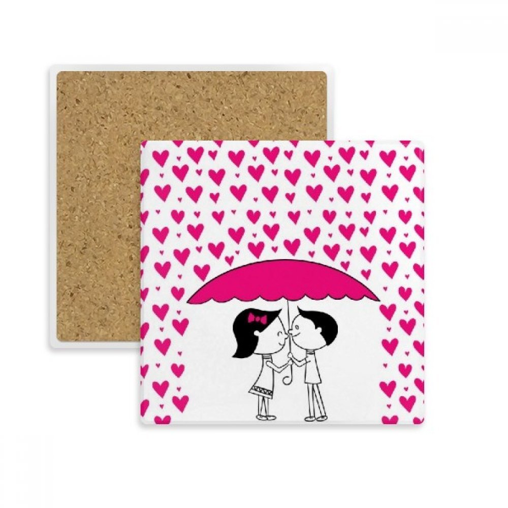 Coupe du coaster saint valentin en pierre absorbante pour cadeau couple