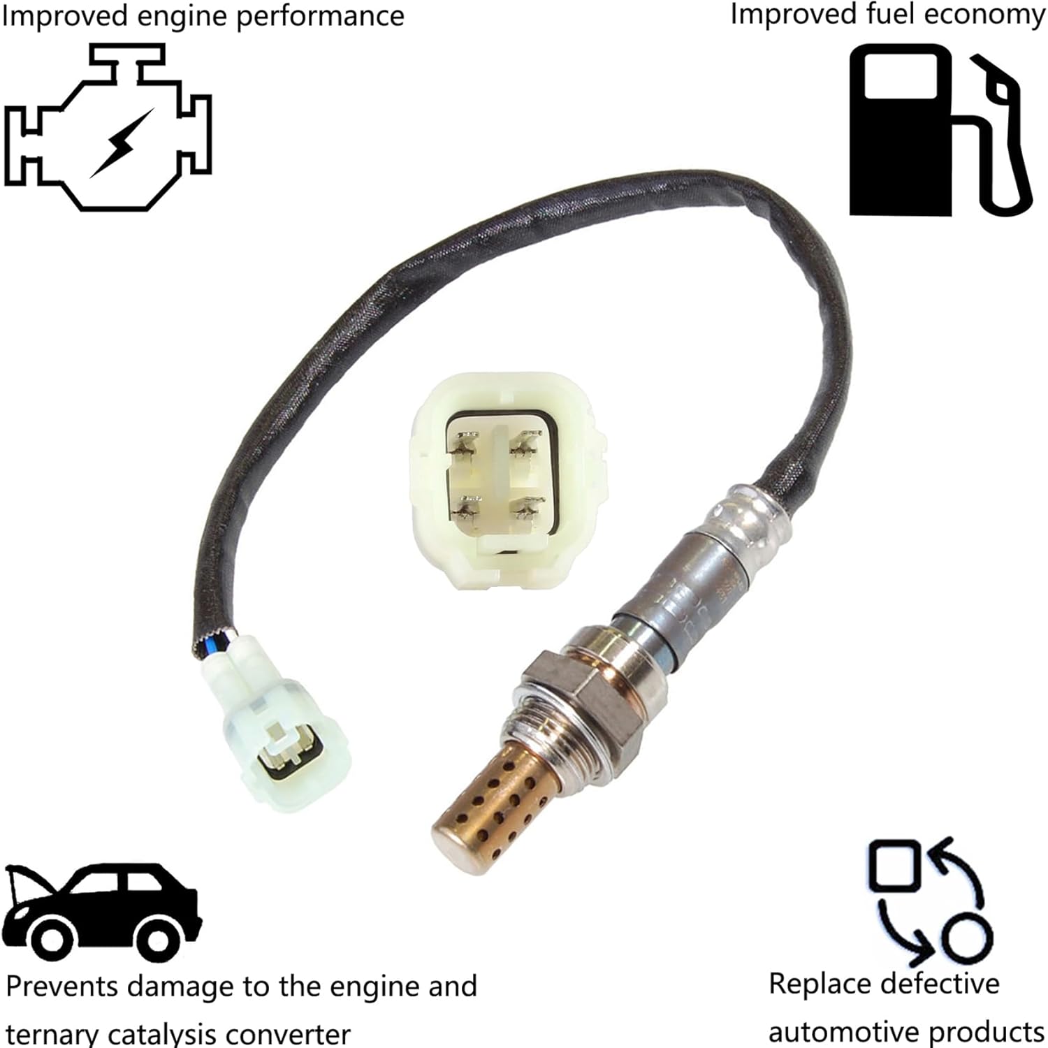 Dropwater Upstream Front O2 Oxygen Sensor Replacement for Chevrolet 2001 2000 1999 1998 Metro 1.0L 1.3L,1999 2000 Tracker 2L 1.6L,Replaces#234-4049 75-1768 ES20112 SG322