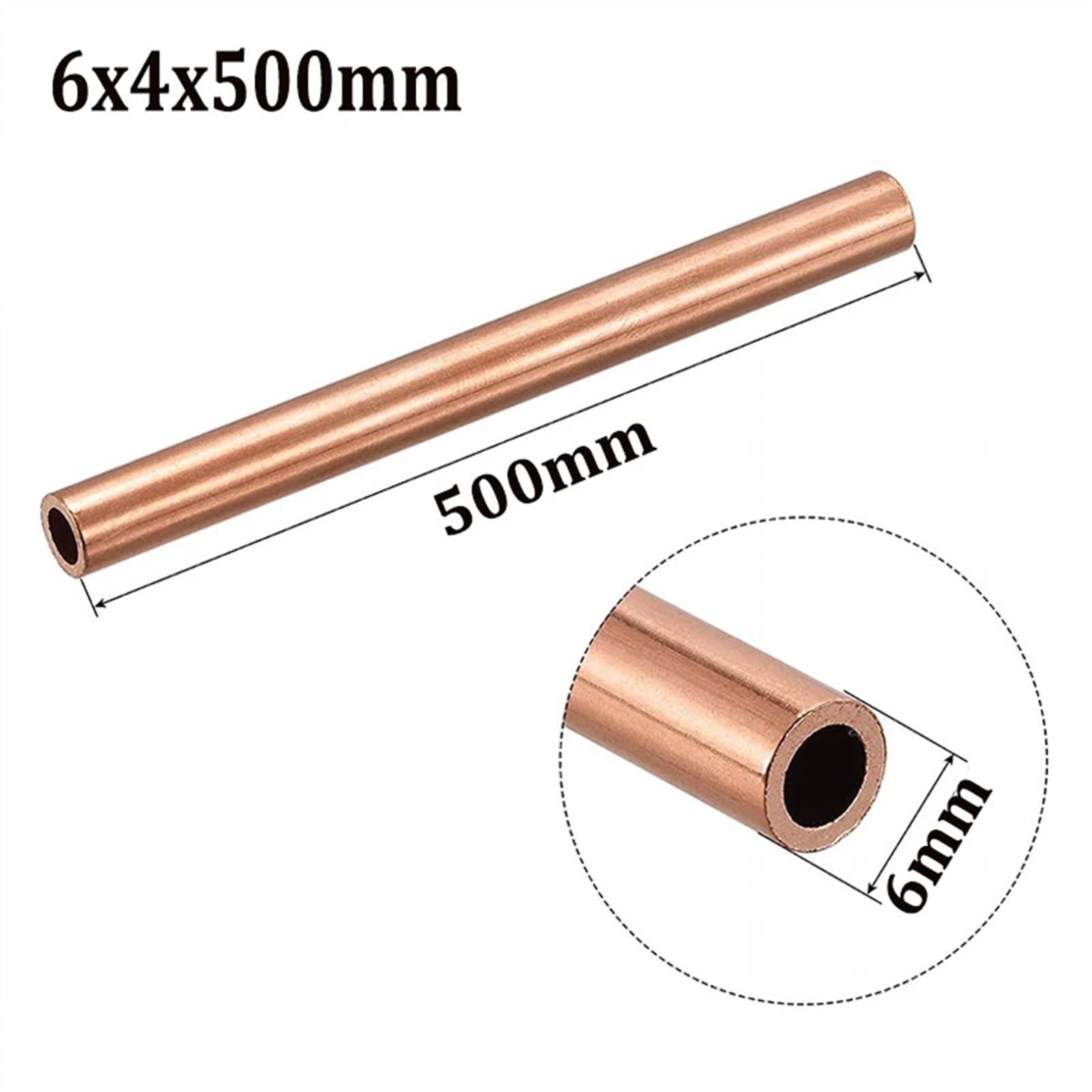 1 pz tubi di rame rosso OD 2 ~ 20 mm ID 1 ~ 18 mm lunghezza 100 mm ~ 500 mm tubo dritto in rame tubo metallico (colore: 500 mm, dimensioni: OD 16 x ID 14 mm)