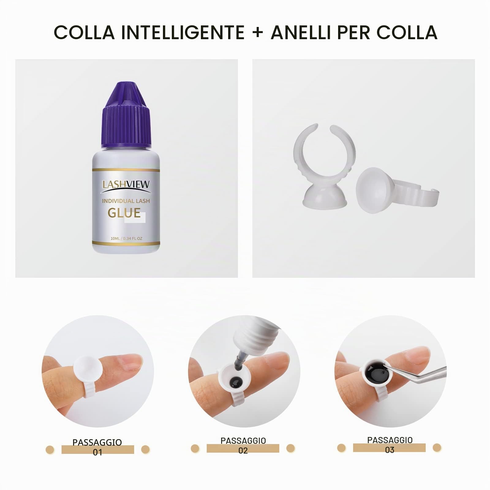 LASHVIEW Kit di estensione per ciglia, kit professionale con manichino per ciglia, con 4 palpebre rimovibili, kit per extension per ciglia, principianti, allenamento trucco e innesto delle ciglia
