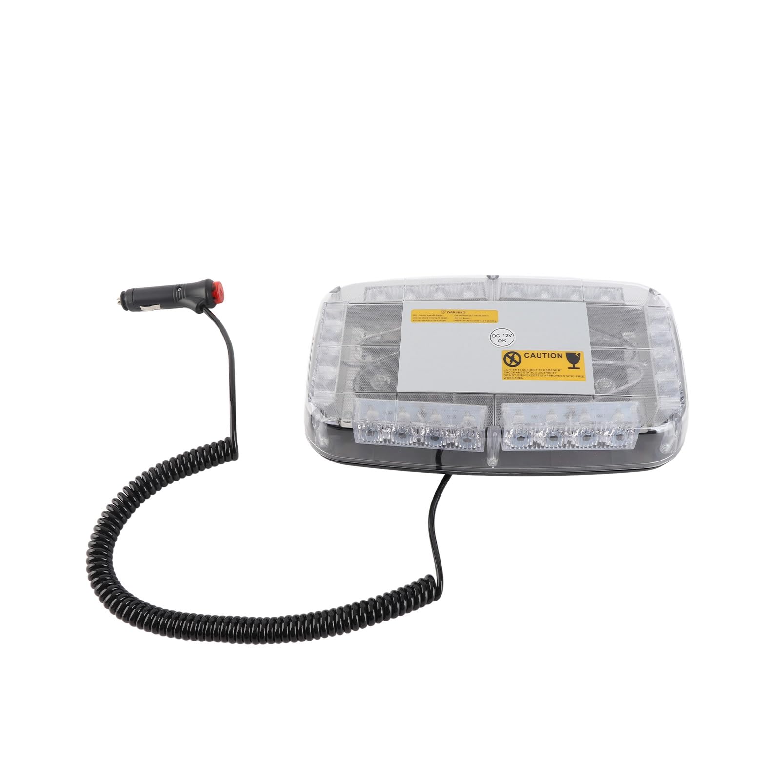 24 LED Emergency Strobe Police Warning Lights for Car Top Roof, 12V DC Flashing Caution Light with 7 Patterns, High Visibility in Sunlight and Water Resistant Design, Cigarette