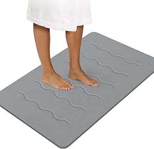 OTHWAY 32"x 20" Stone Bath Mat Large, Diatomaceous Earth Bath Mat for ...