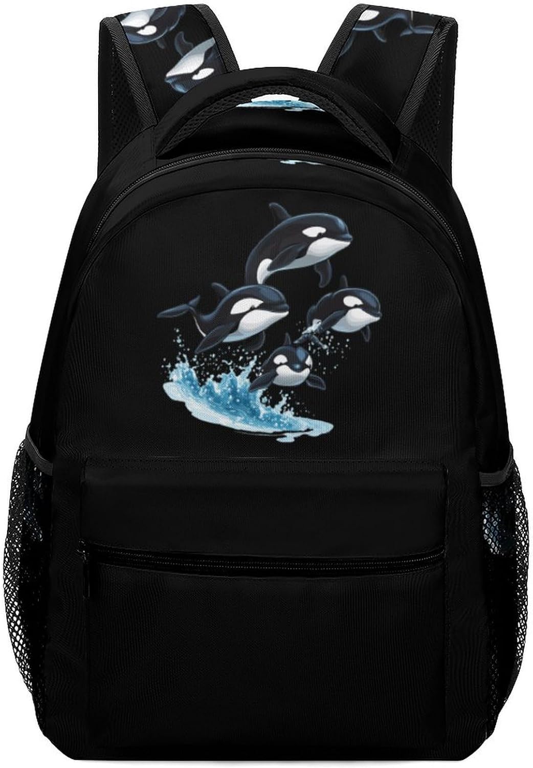 Killer Whale Orca Whale Family Laptop Backpack Lightweight Travel Daypack Shoulder Bag for Men Women