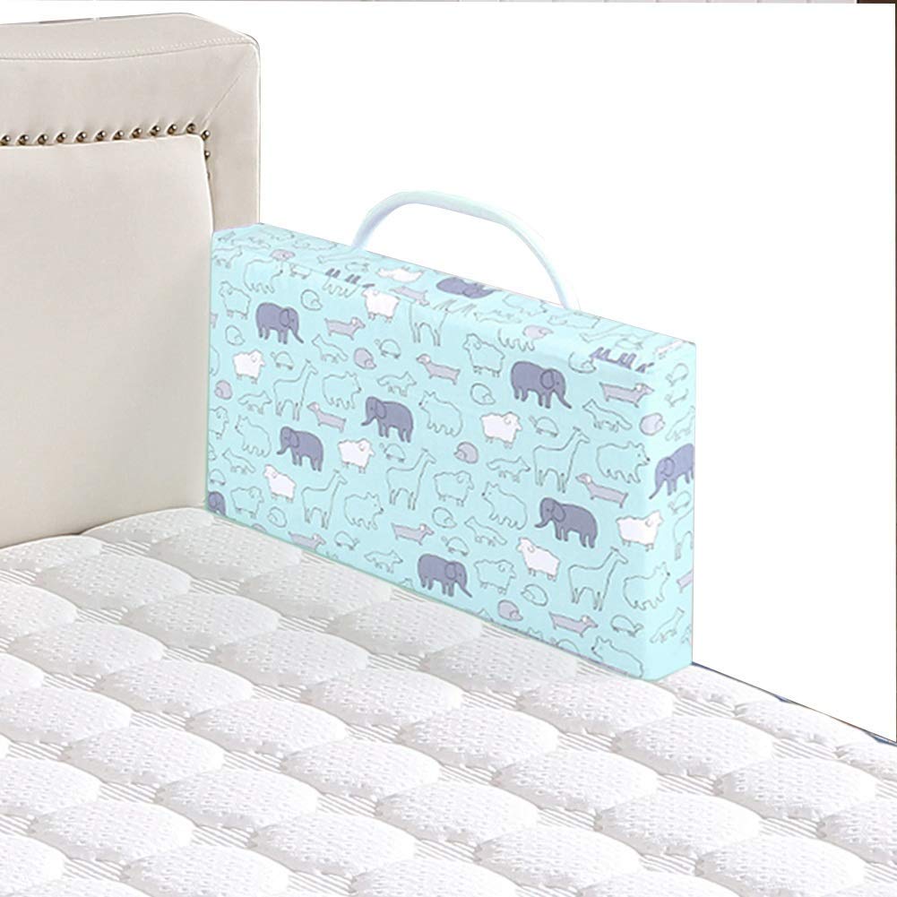 Barriera Letto, per Neonati e Bambini Piccoli - Paraurti in Schiuma per Lettino per Bambini, Dimensioni 50 cm/60 cm, Confezione da 1 (Colore: Bianco, Dimensioni: 50 cm) (Blu 60 cm)