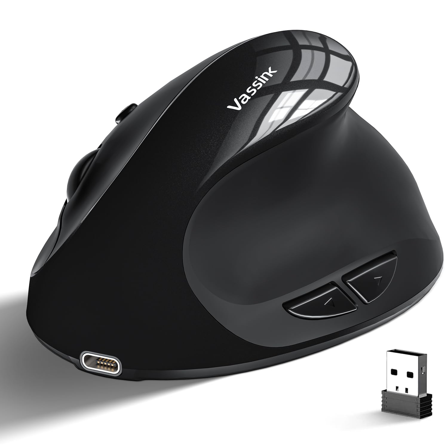 Vassink Ergonomic Mouse, Rechargeable Wireless Mouse Right Handed Small ...