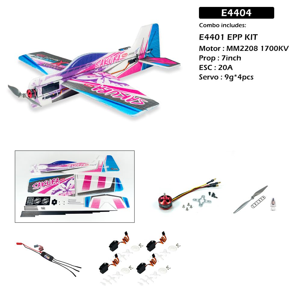 Avión RC EPP Sakura Plus modelo avión de 23 pulgadas de envergadura de espuma RC Kit de avión RC para adultos para construir (KIT+motor+ESC + Servos)