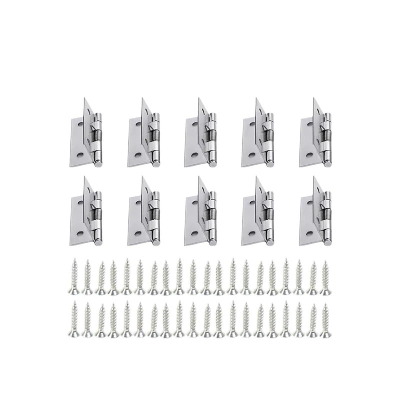 Huwoyg Silver - 2 Inch 10 Pcs 2/3/4Inch Self Closing Spring Hinge With Screws Stainless Steel Door Hinges For Gate(Silver-2 Inch)