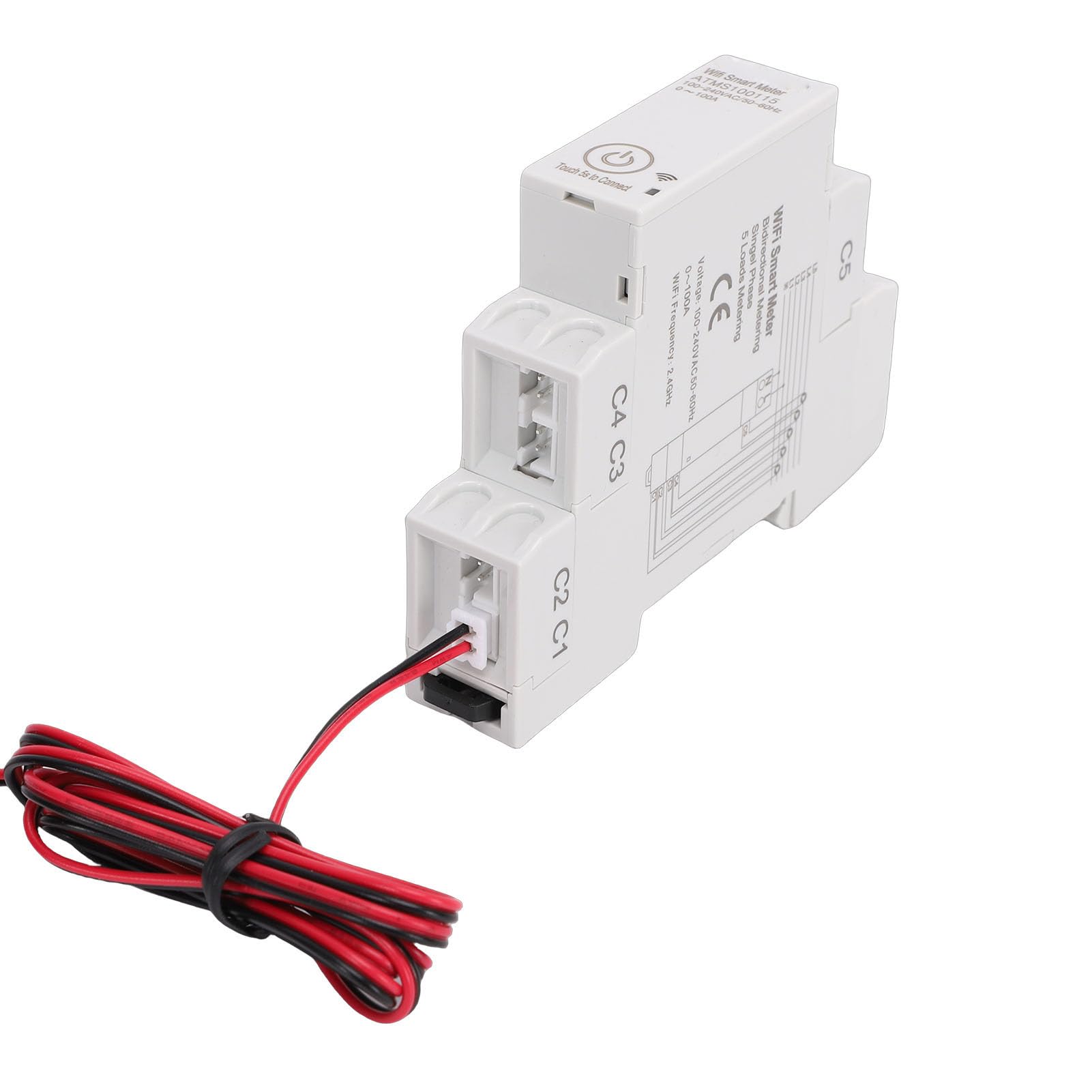 FILFEEL Medidor de Energía WiFi con Sensores de Circuito 5 × 100 A – Monitoreo Bidireccional de KWh Para/vida/asistente – Detección de Energía CA en Tiempo Real, Medición de Red Solar y Análisis de