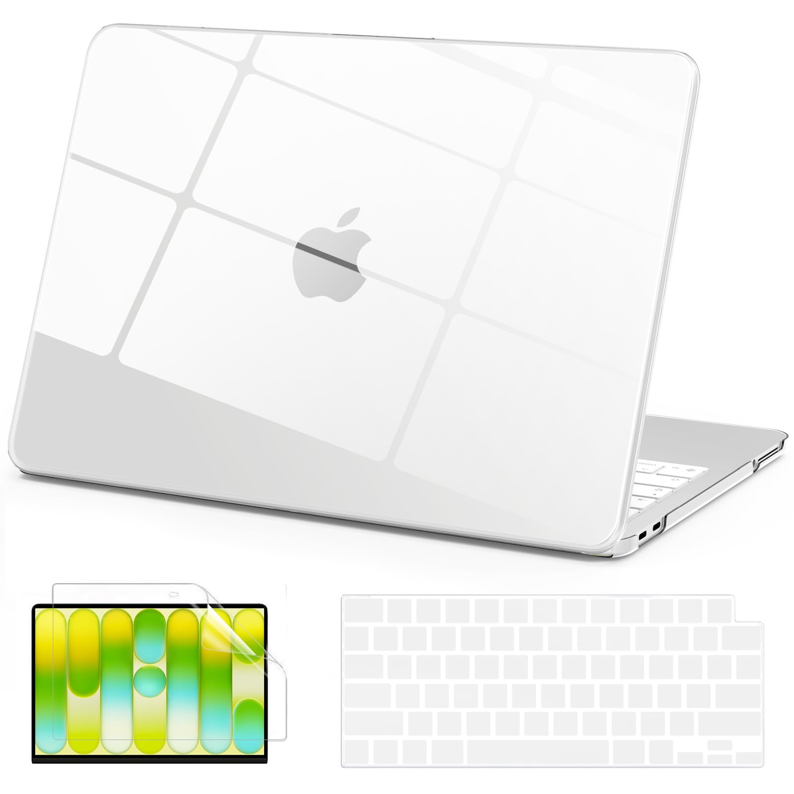 AKIT Compatible avec MacBook Neo 13" Version 2026, Coque Rigide en Plastique Ultra Fine pour Ordinateur Portable + Protecteur d'écran + Protection de Clavier pour MacBook Neo 13" A3404, Transparent