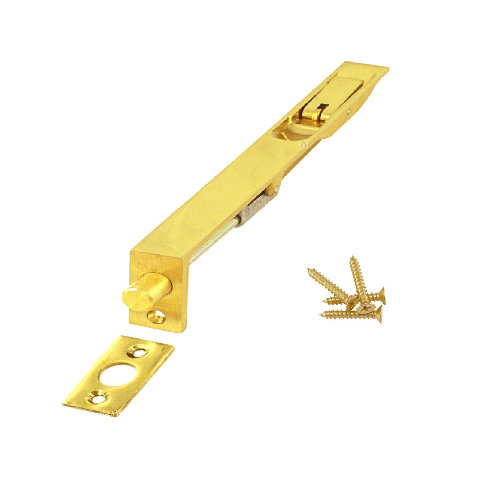 Home.smart Flush Bolt Door Lock Polished Brass 150mm Lever Slide Action for Double Doors
