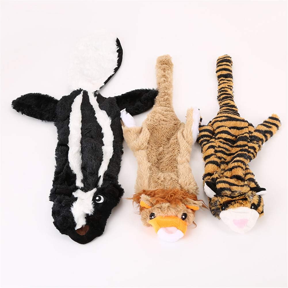 iHOO Dog Squeaky Toy No Stuffing Crinkle Animals Plush Toys Puppy Biting Hunting Fetching Chewing Play Toys Non-Toxic for Small Medium and Large Dog
