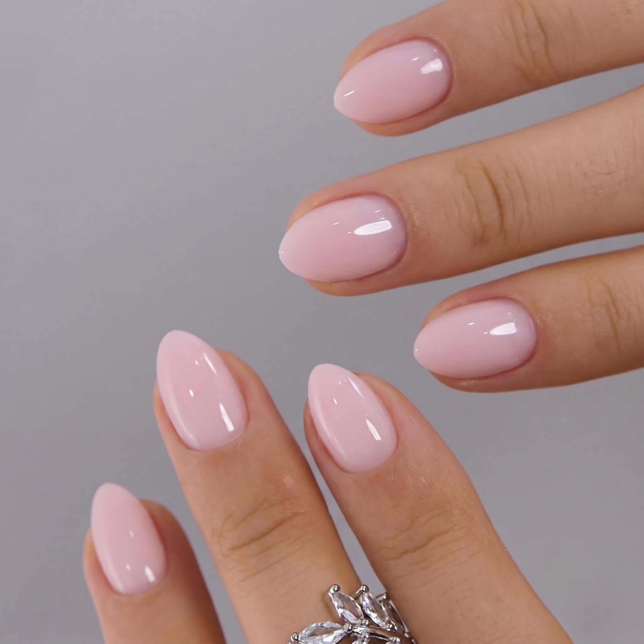 CurvLife Press On Nails - Blush Pink Almond -1