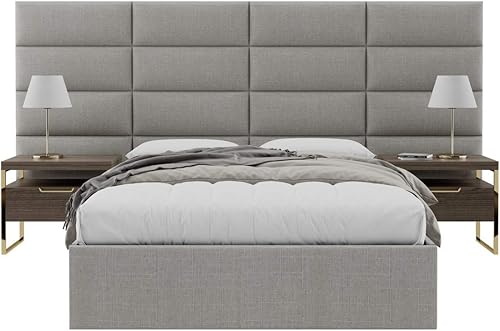 Miniatura 37 de Vänt - Paneles tapizados de cabecera para montar en la pared, diseño Isabelle, 60 x 23 pulgadas, configuración de 4 paneles individuales,