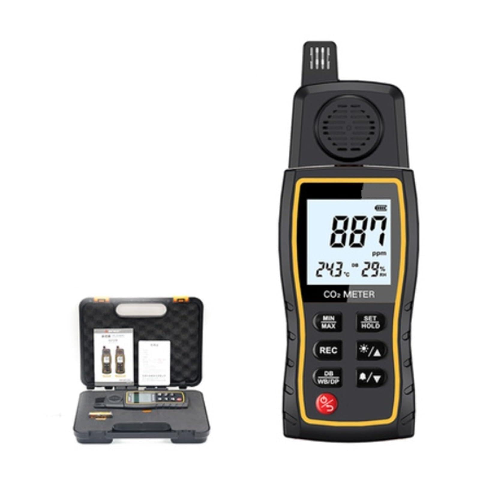 Gasdetektoren, Kohlendioxid-Messgerät Handheld-Multifunktions-Gasdetektor CO2-Detektor Gasmonitor-Analysator Hochpräziser PM2.5-Detektor(SW723)
