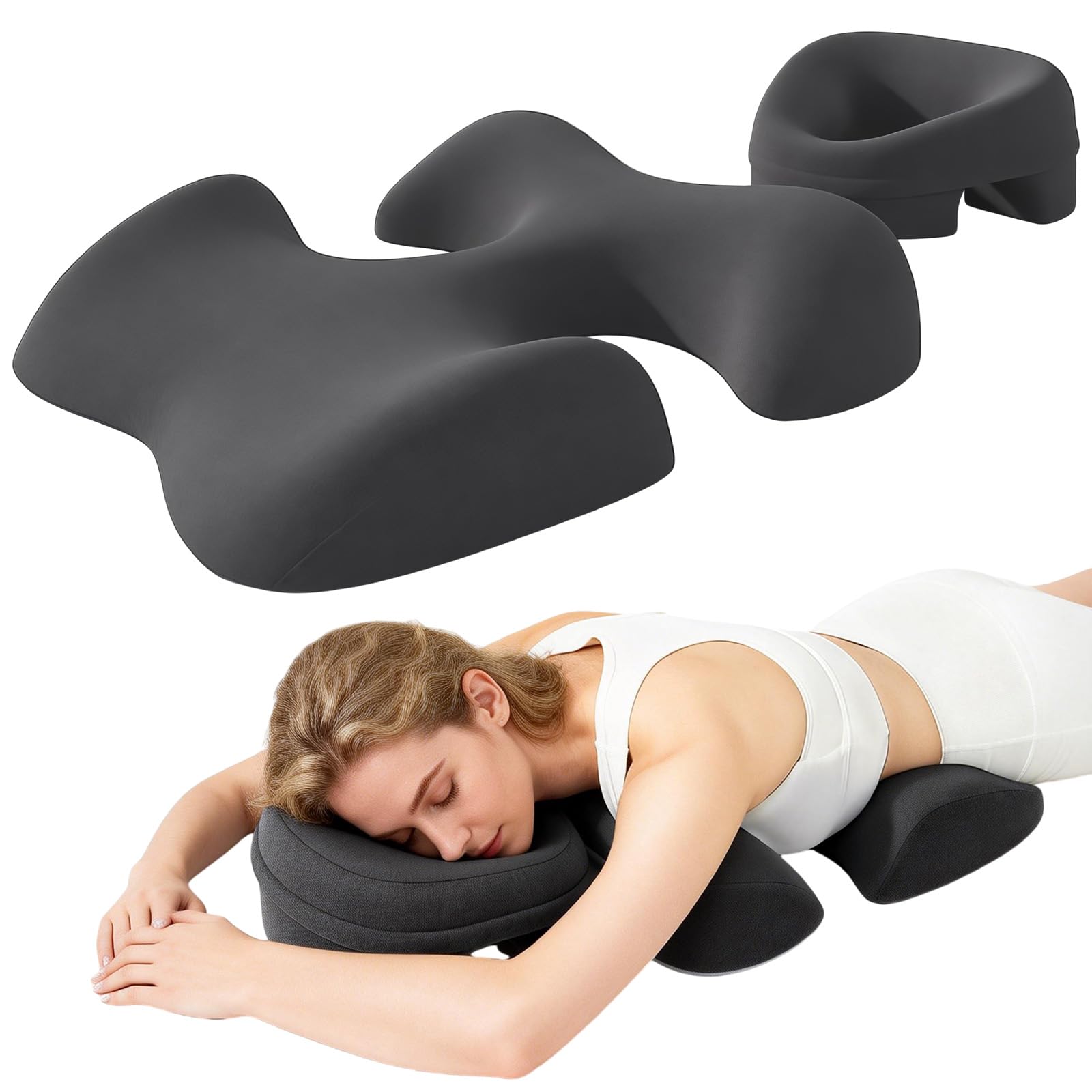 Juego de cojín de Masaje para el Pecho y el Rostro, cojín de Masaje con Agujero para la Cabeza, Suave y cómodo, Soporte para el Pecho, para Cama, salón, hogar, Dormitorio