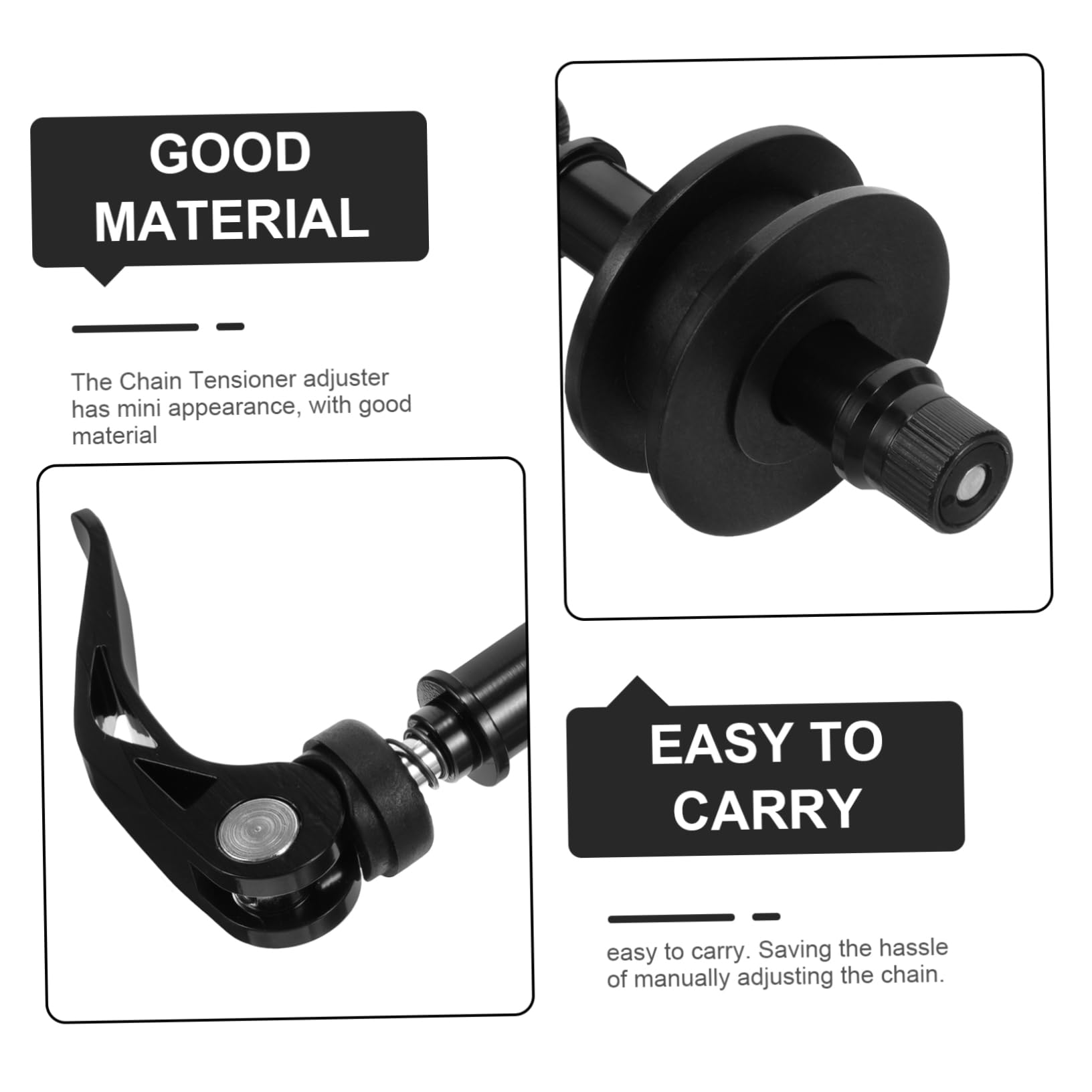 TOYANDONA Tendeur De Chaîne De Vélo Tendeur De Chaîne Arrière Réglable Accessoires De Vélo Tendeur De Chaîne Accessoires De Vélo Plastique Noir