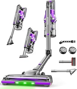 Cordless Vacuum Cleaner, Foldable 75Mins/55kPa/650W Stick Vacuum