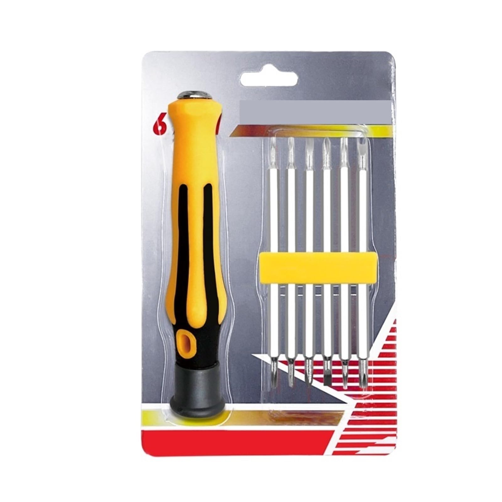 Eretyret One Color 6 In 1 Screwdriver Set With Strong Magnet Yu Plum Triangle Multifunctional Household 12 In Easy To Carry(Blister Paper Card Packaging)