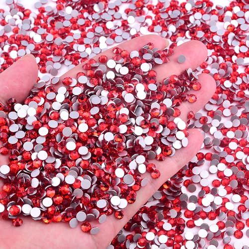 Image of 1440Pieces SS6 /1.9-2mm Flat Back Crystal Rhinestones Round Gems for Nail Art,Lt.siam