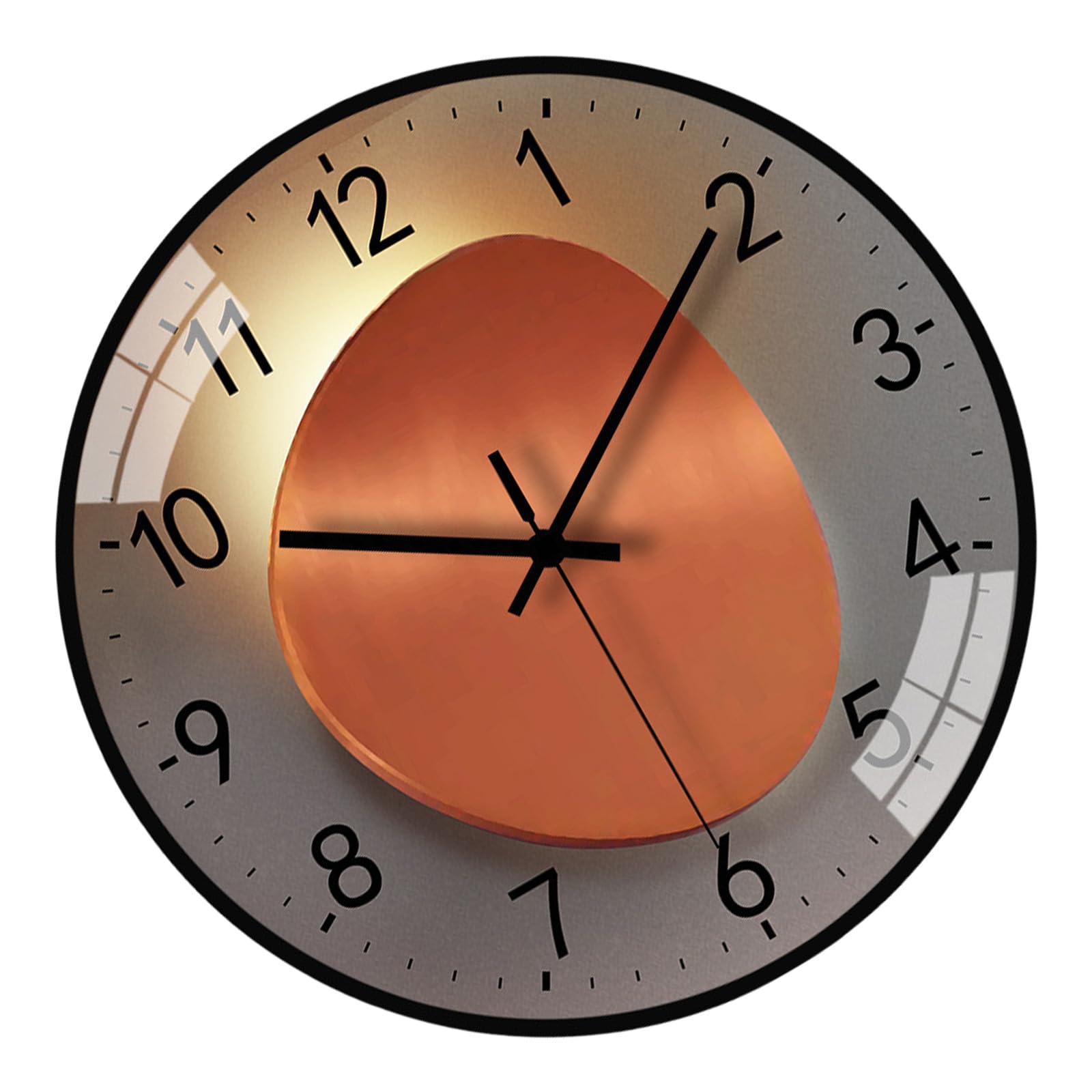 Carotoe F 8Inch Rameless Glass Wall Clock Battery Operated Quiet Wall Hanging Clocks Or Home Decoration Rameless Decorative Clock