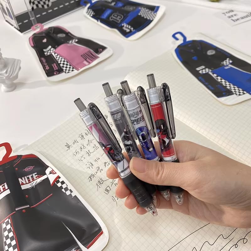 Image of GIFTS-Super Motor Sport Racing Gel Pen - Black Ink - 12 cm - Pack of 1 Random Design - Bike Outfit Style Pen for Kids & Teens - Smooth Writing - Cool Stationery Gift