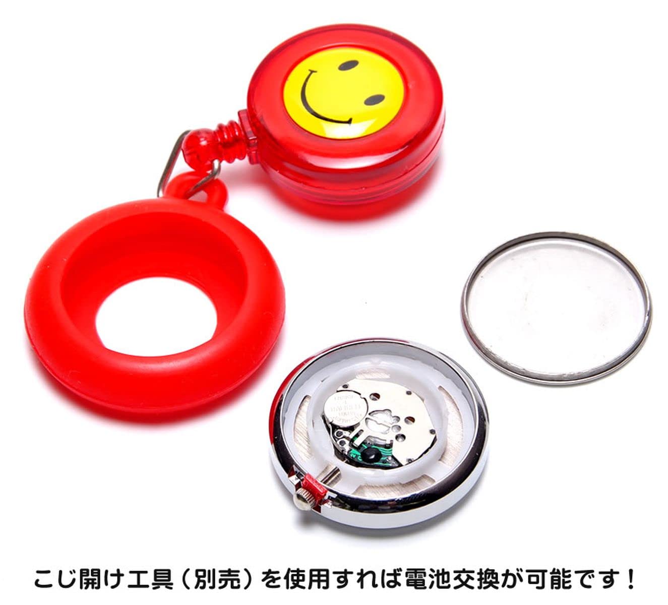 GoodsLand(グッズランド) 【 6color 】 蓄光 ナースウォッチ クリップ式 逆さ文字盤 時計 かわいい キャラクター リール クリップ GD-SMLNASU-RD - 5