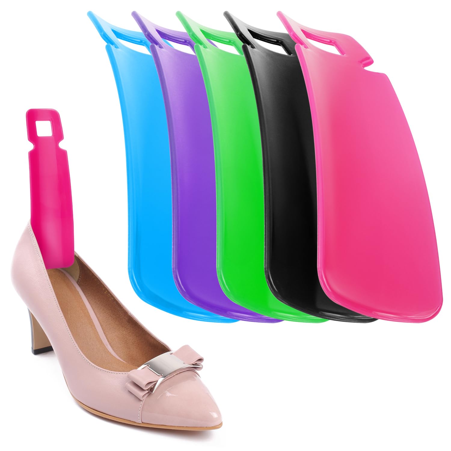 com-four® Schuhlöffel, Schuhanzieher aus Kunststoff im elegantem Design