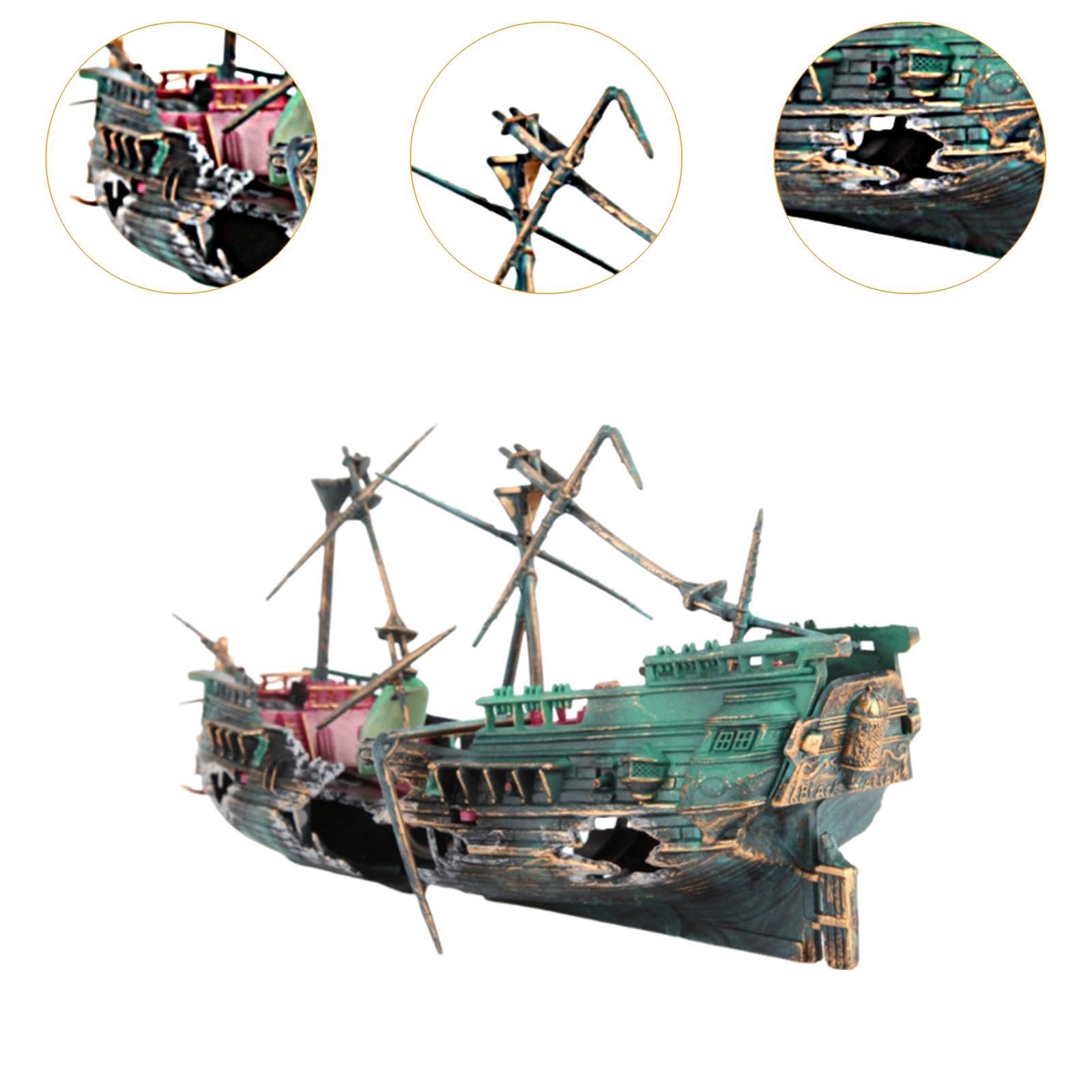 Qianly Decoración Creativa para Peceras: del Tesoro, Mini del Tesoro, Decoración de Barco Hundido, Decoración de para Acuario, Tesoro