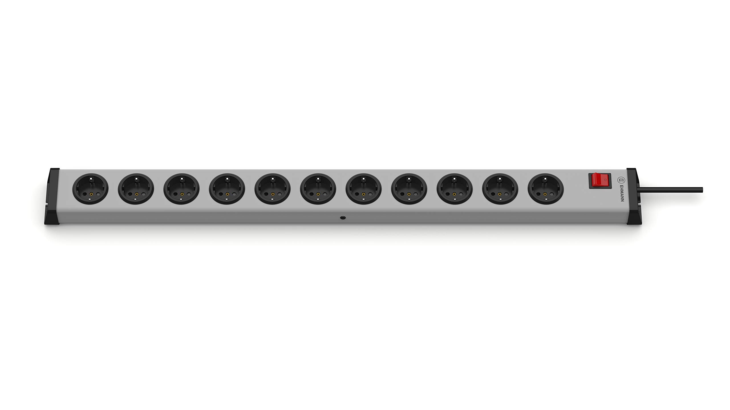 Ehmann 0201x00112303 - Ciabatta universale con interruttore, 11 scomparti, cavo di alimentazione 3 m