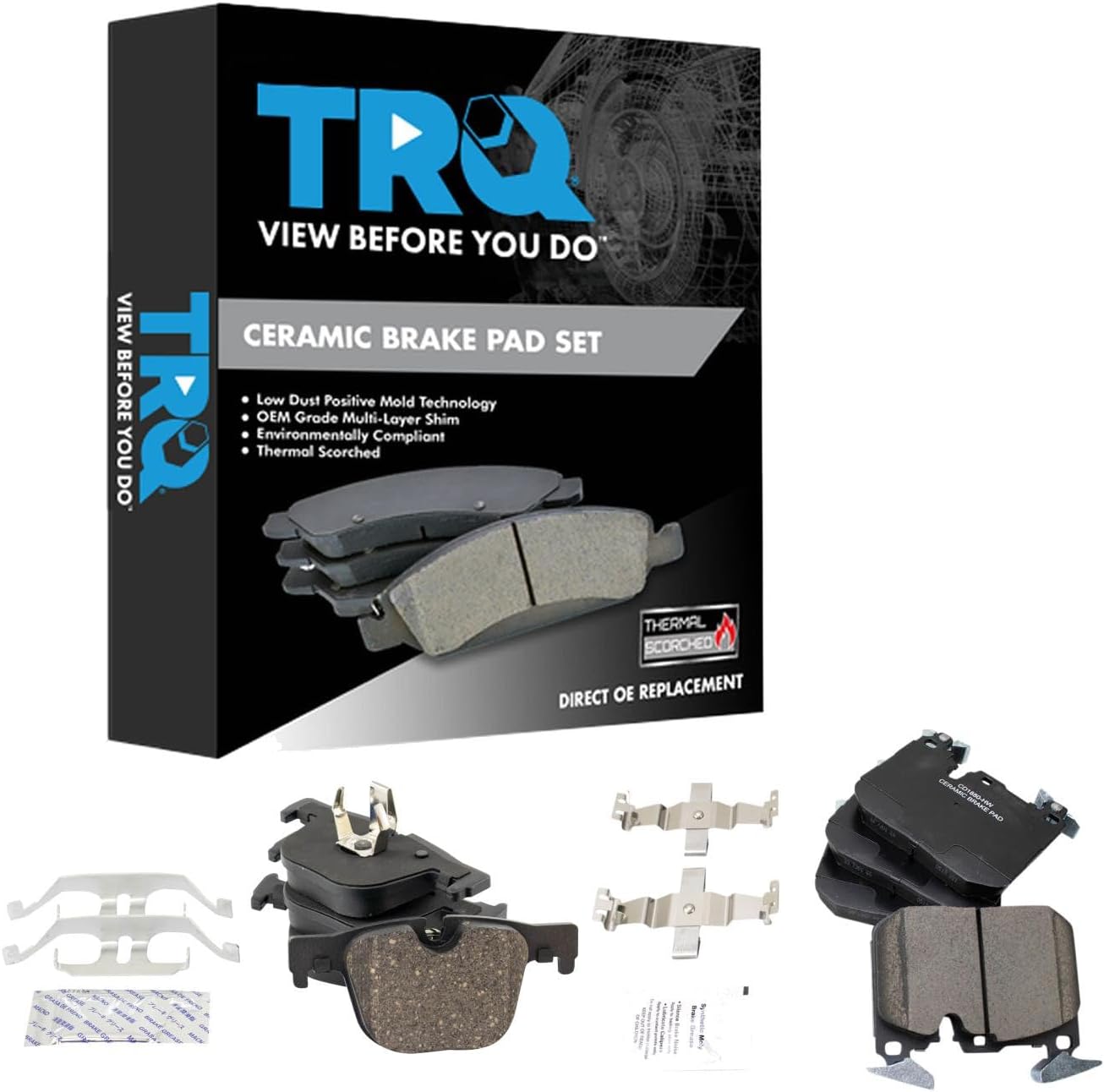 TRQ Brake Pads Ceramic Compatible with 12-20 BMW
