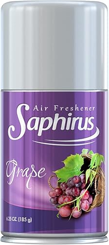Saphirus Ambientador en aerosol, gran fragancia mágica para el hogar, oficina, automóvil, baño y cualquier habitación, eliminador de olores, uva,