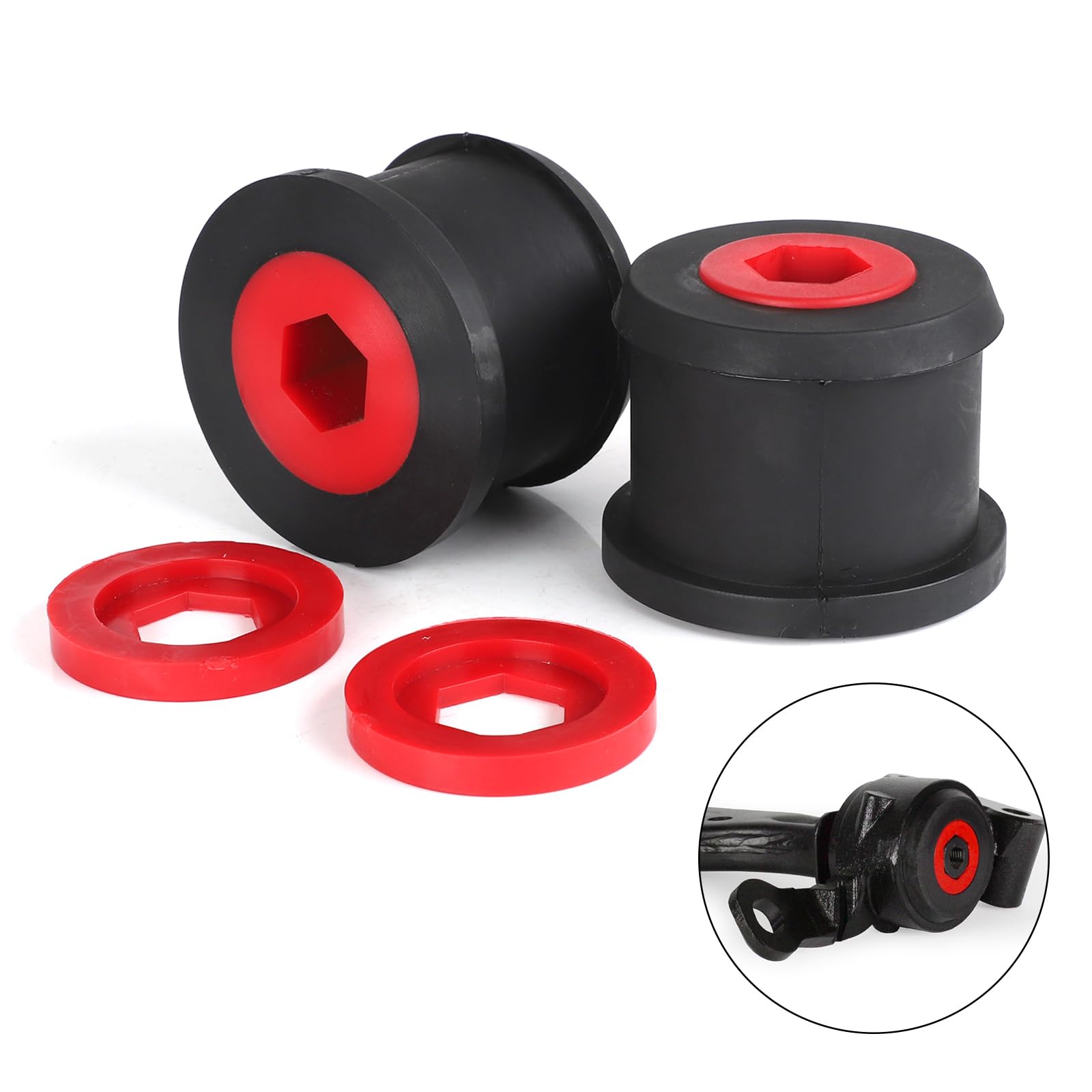 Tuleja 2 sztuk przedni wahacz samochodowy tylna tuleja pasuje do Mini Cooper R50 R52 R53 R55 R56 R57 R58 R59 tuleja zawieszenia akcesoria samochodowe