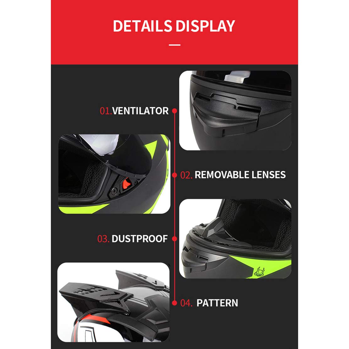 ATK Kask motocyklowy w pełni zakryty z osłoną przeciwsłoneczną, zdejmowana podszewka, łatwy do czyszczenia, dla mężczyzn i kobiet, SPR, srebrny