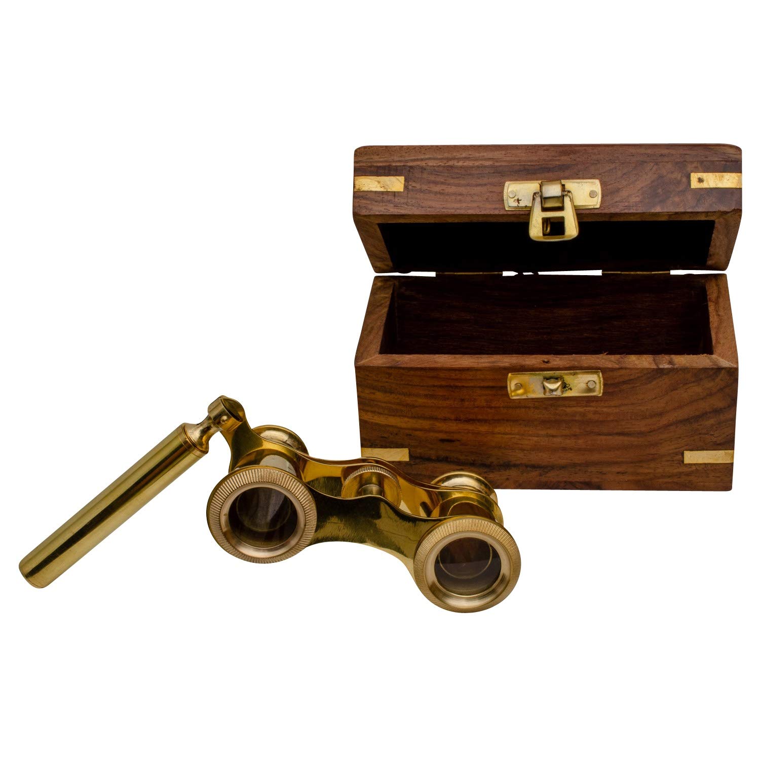 Jumelles d'opéra avec boîte en bois jumelles de théâtre 11cm style antique