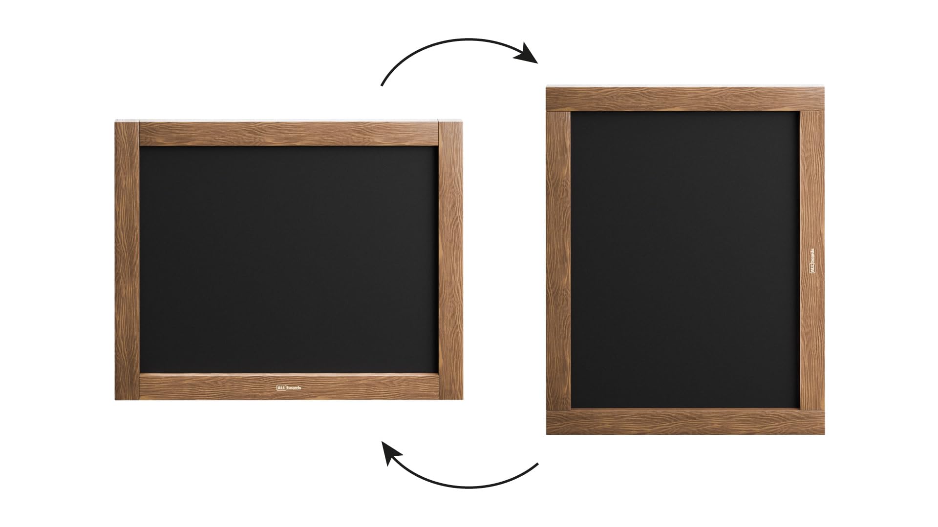 ALLboards Chalkboard with Varnished Wooden Frame 50x40cm, Chalk Writing Board, Blackboard