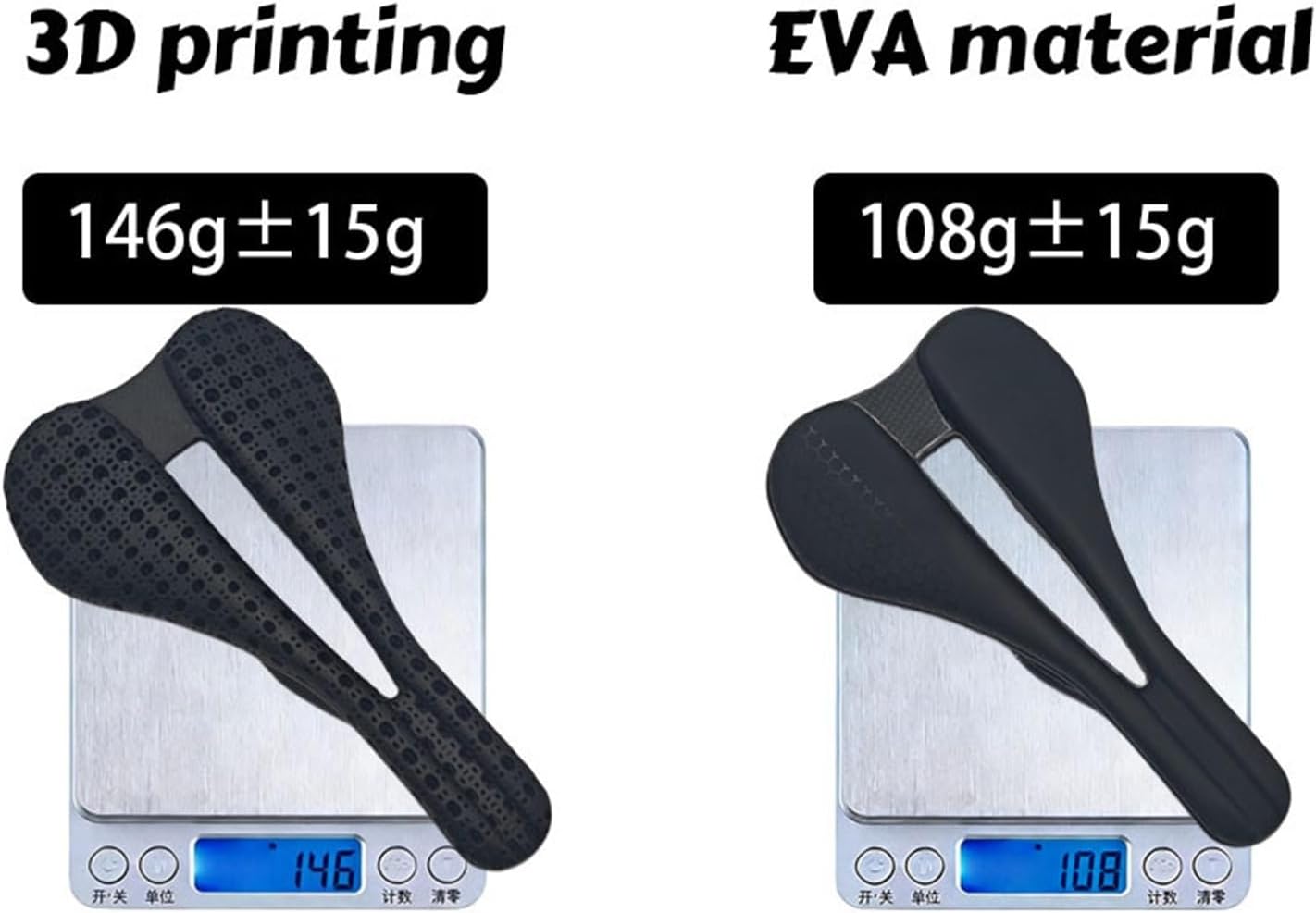 3D Printed Carbon Bike Saddle 140mm Lightweight EVA Cushion Seat 7x9mm for Triathlon Road MTB Gravel Cycling