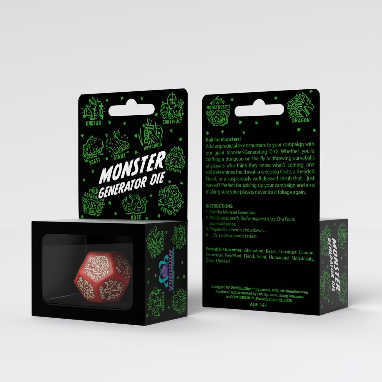 Monster Generator Die: Red & Beige