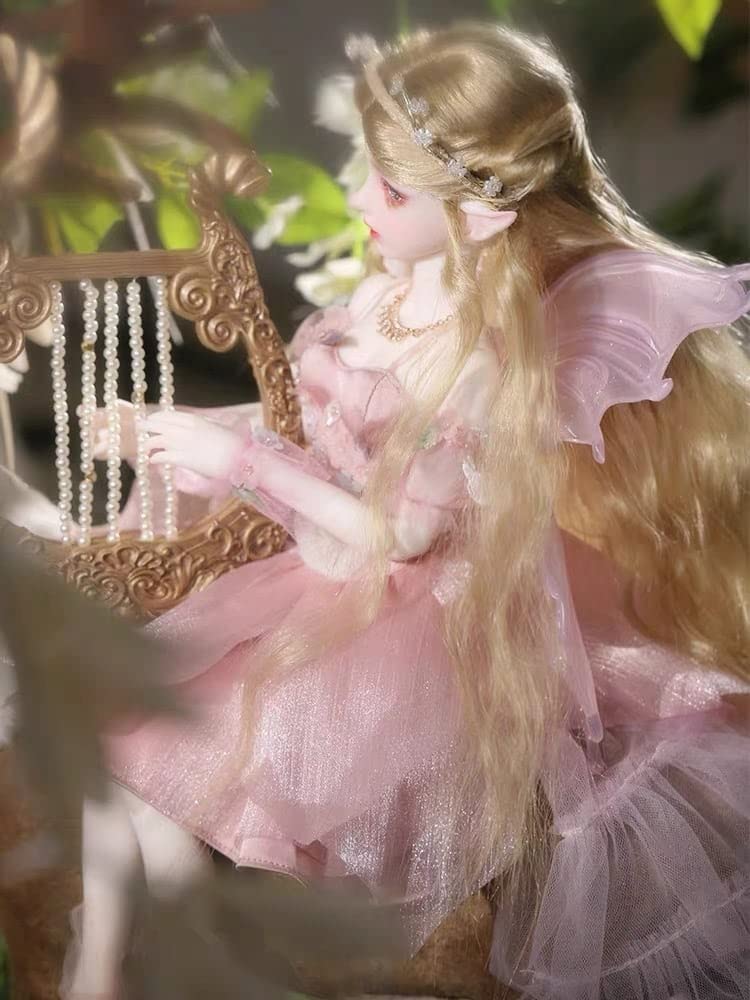 Amazon.co.jp: BJDドール41cm！天使 ハープ 妖精 花冠 エンジェル
