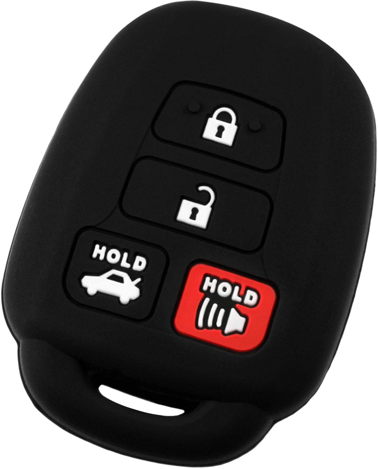 KeyGuardz Keyless Entry Remote Car Key Fob Outer Shell Cover Soft Rubber Protective Case for Toyota Camry Corolla Rav4 HYQ12BDM