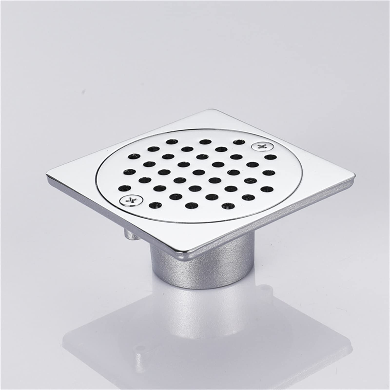 1 Desagüe De Suelo Redondo De Cobre Plateado De 90 X 90 Mm, Cubierta De Suelo, Rejilla De Desagüe De Ducha De Gran Desplazamiento.