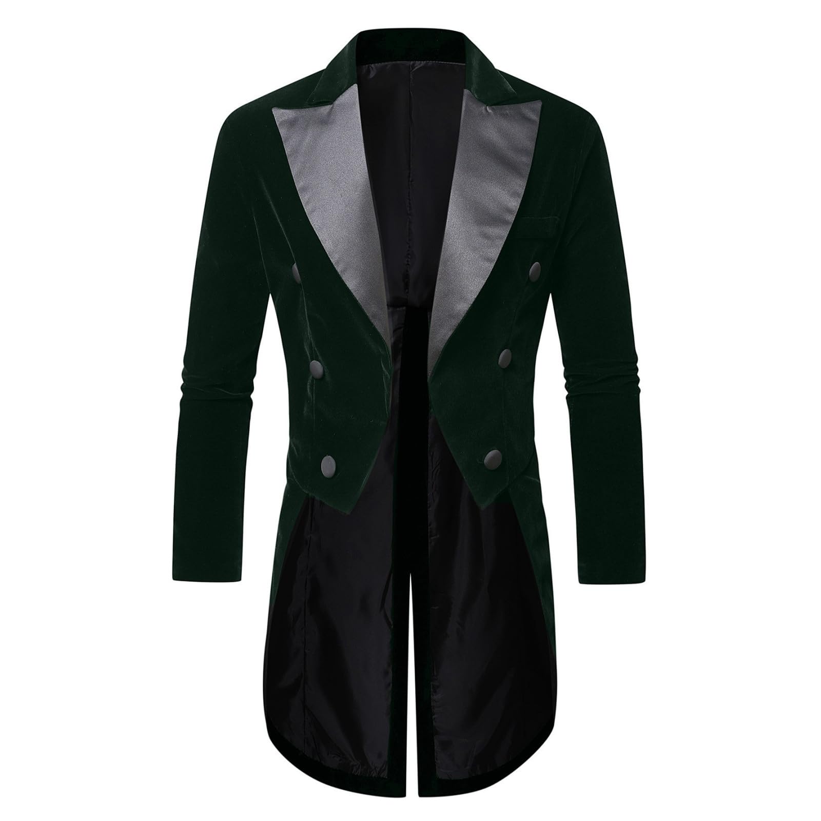 Generisch Giacca da uomo smoking elegante con risvolto in velluto, blazer slim fit, per cena, matrimonio, ballo di fine anno, Natale, giacca slim fit, cappotto frack, casual, feste, blazer