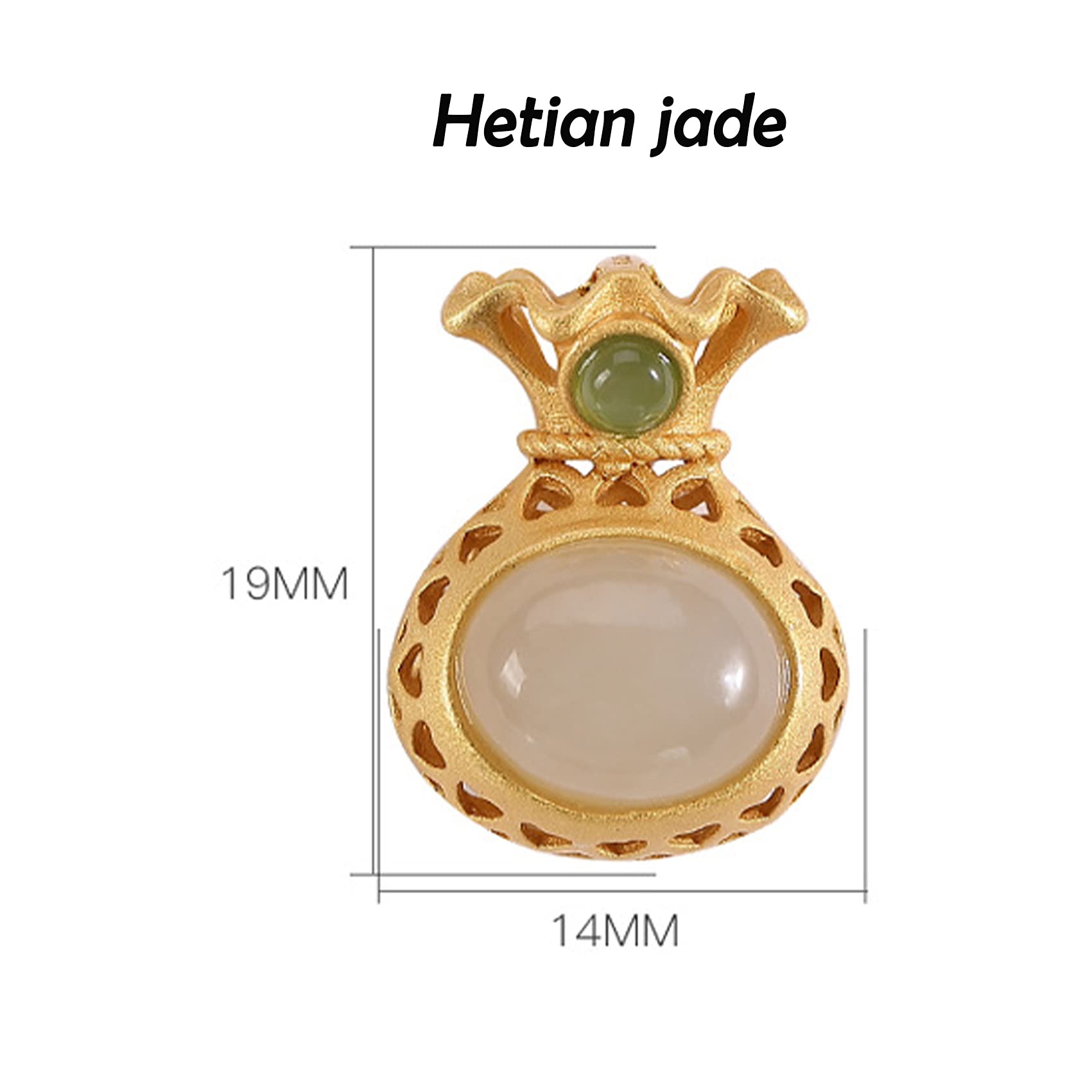 Feng Shui Halskette, Sterlingsilber, Halskette mit hetianischem Jade-Amulett, Geldbeutelanhänger, Halskette, Urlaubsschmuck für Frauen, Goldkette, Choker, Talisman, zieht Reichtum und Glück an