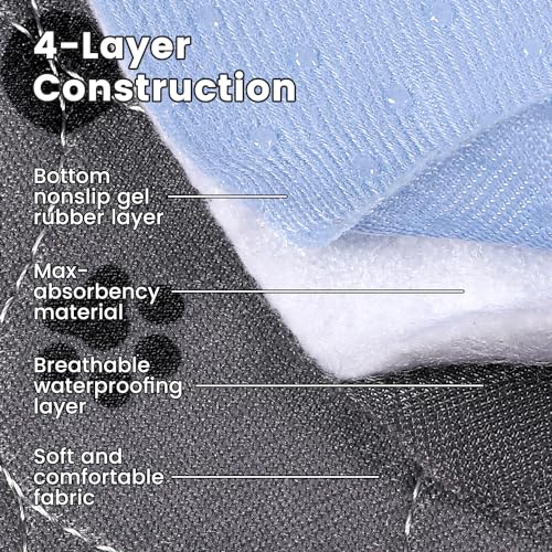 Image of Washable Pee Pads for Dogs,4 Pack Extra Large 24 inchx24 inch Super Absorbent Reusable Puppy Pads,Non-Slip 100% Waterproof Dog Pee Pads,Pet Training Pads for Couch, Crate,Potty Training,Floor