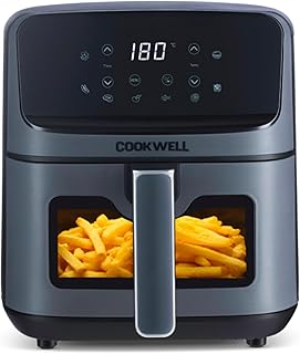 Cookwell Air Fryer - 5L With See Through Window - 1400W (Grey & Black)