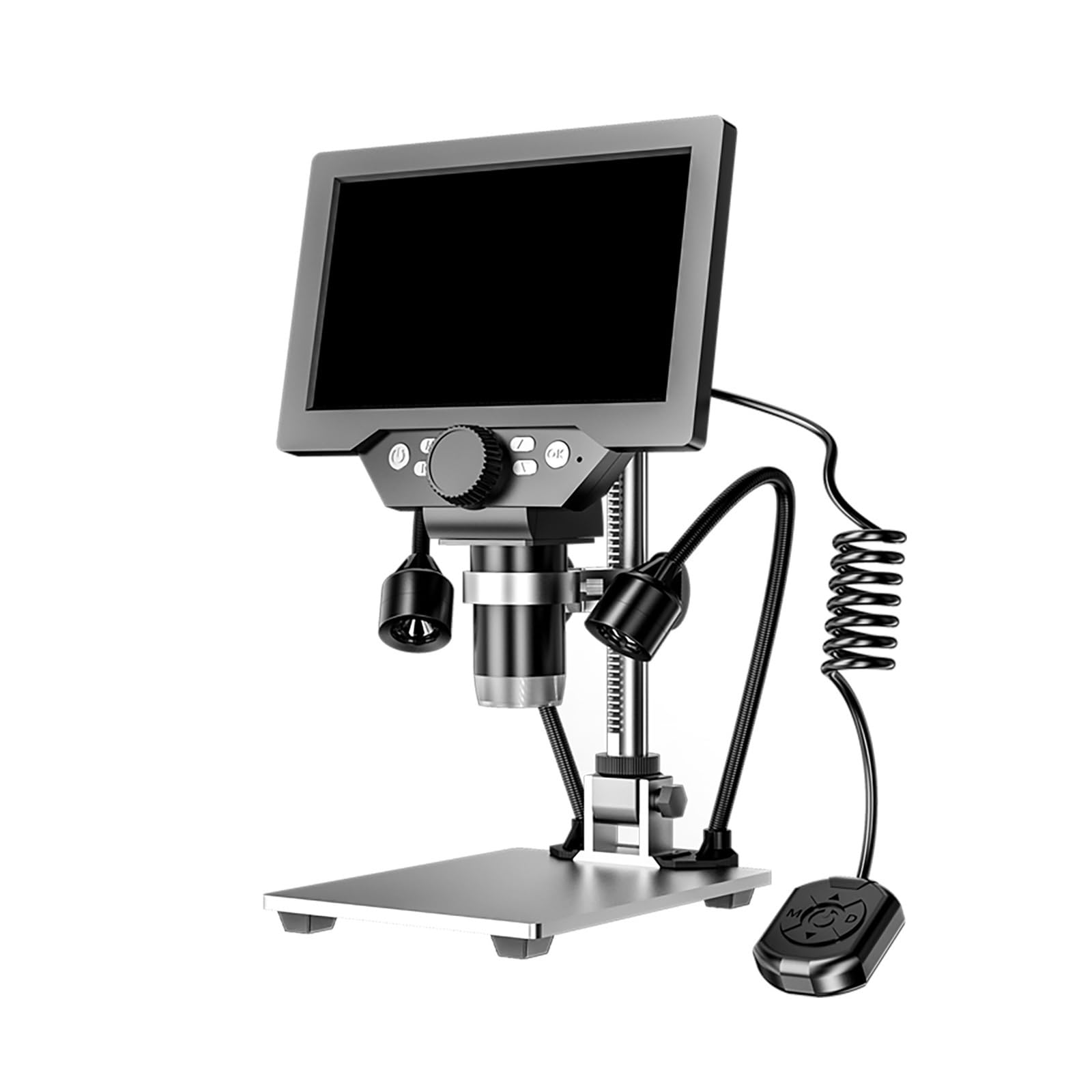 Mikroskop cyfrowy LCD 7" 1200X 1080P soczewka powiększająca do monet 12 MP Mikroskopy do lutowania z ostrością Ultra precyzyjna obsługa komputera