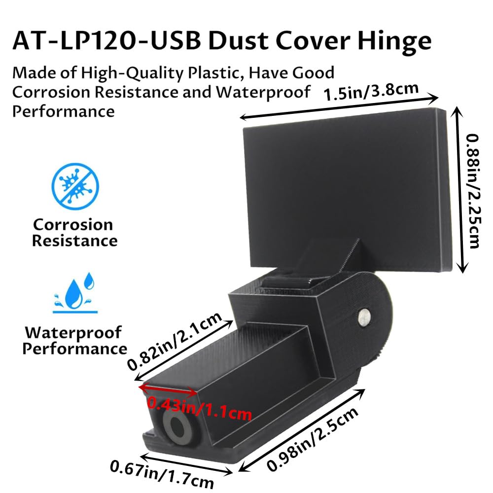 Bisagras de repuesto para cubierta antipolvo para AT-PL120, AT-LP120-USB, AT-LP120XUSB, at-LP3, at-LP5, AT-LP140, apto para tocadiscos Stanton STR8-60, STR8-80, 2 piezas