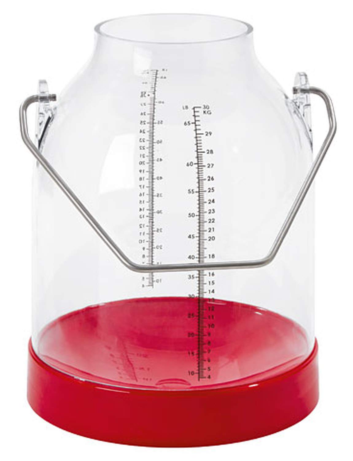 Kerbl Melkeimer 30 Liter mit Skala rot, Bügelhöhe 143