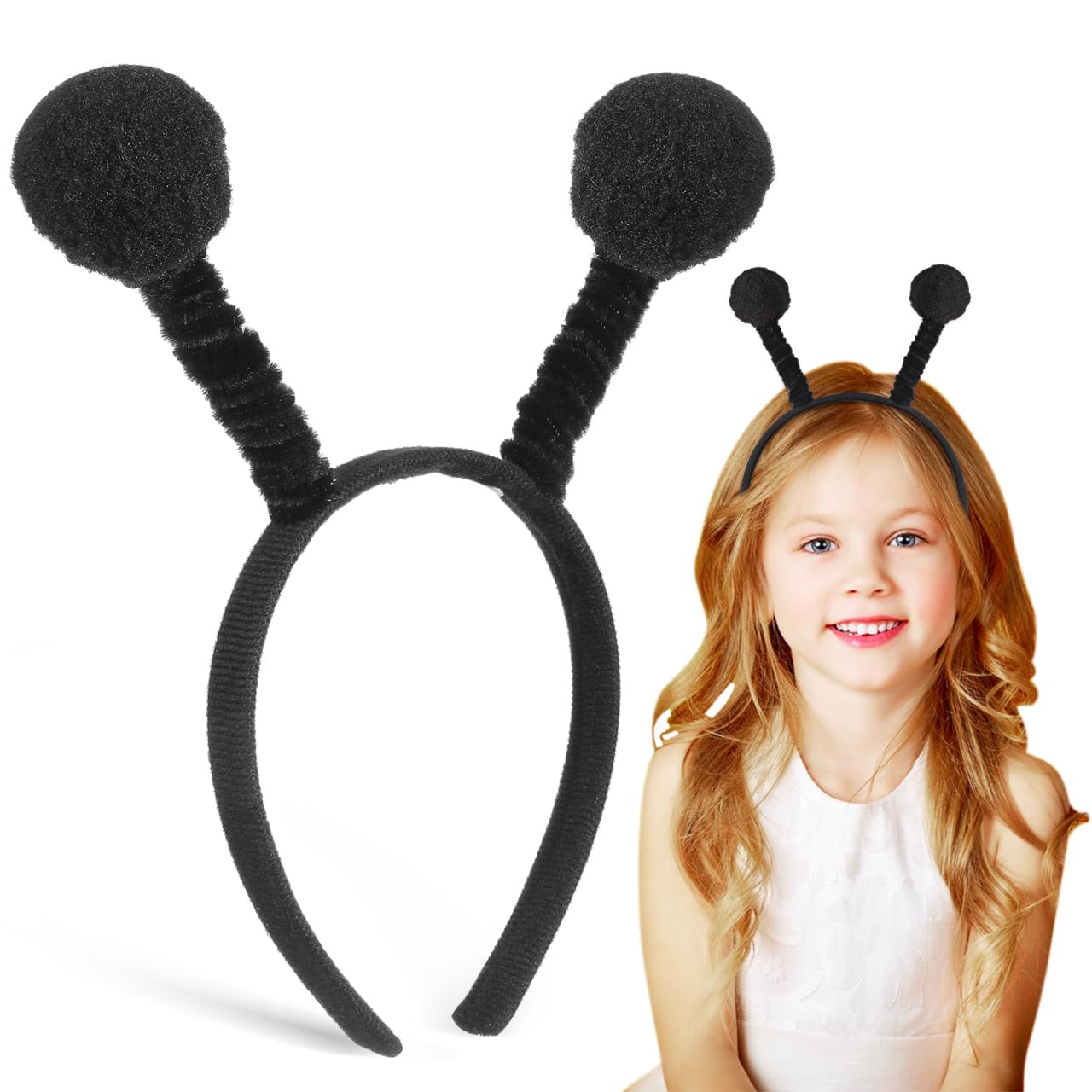 Hemobllo Bee Antenna Headband Cute Costume Hairband Party Headdress Animal Hair Accessory for Cosplay Weddings Casual Outings